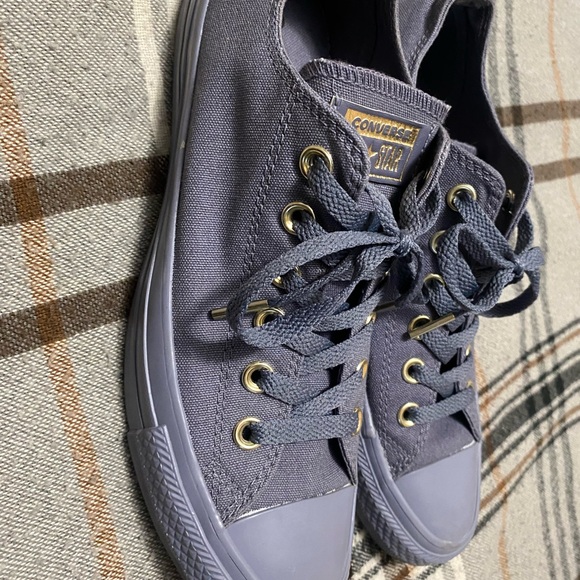 Converse All Star Low Top Gray with Gold Accents 8 - Picture 6 of 13